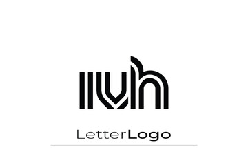 IVH Creative Unique Modern Letter Logo Design. Elegant Monogram Logo Design with Decorative Elements and Typography