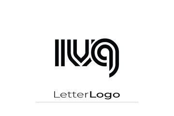 IVQ Creative Unique Modern Letter Logo Design. Elegant Monogram Logo Design with Decorative Elements and Typography