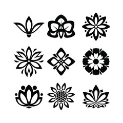 minimal laurel sign set vector icon logo