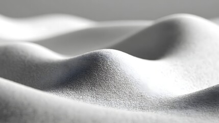 A close-up view of textured, undulating surfaces in shades of white and gray.