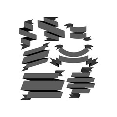 ribbon and label on transparent background. flat style