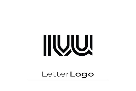 IVU Creative Unique Modern Letter Logo Design. Elegant Monogram Logo Design with Decorative Elements and Typography