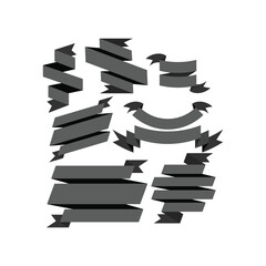 ribbon and label on transparent background. flat style