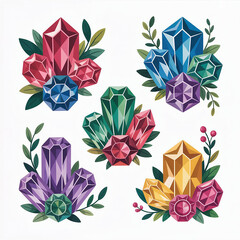 Seamless colorful flower pattern design with leaves and blossoms