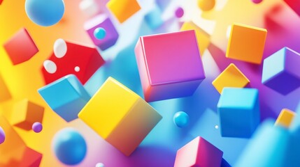 Colorful cubes background wallpaper abstract design geometric shapes modern art vibrant style 3d
