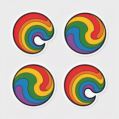 Colorful abstract shapes and symbols vector set with swirls and patterns