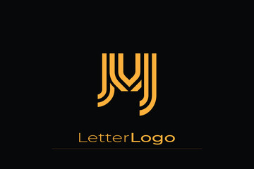 JVJ Creative Unique Modern Letter Logo Design. Elegant Monogram Logo Design with Decorative Elements and Typography