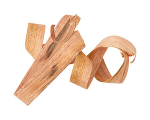 Wood shavings sawdust isolated on transparent background
