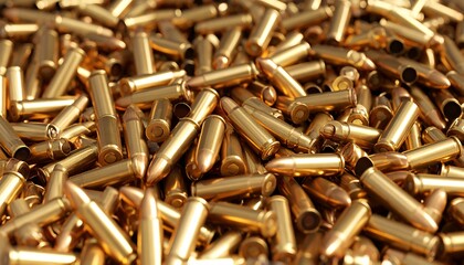 Gold Bullets Pile with Closeup.
