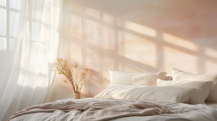 Bedroom interior design ideas minimalist style home decor sunlight window bed pillows 90