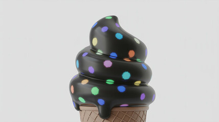 Chocolate Christmas tree gingerbread cookie decorated for holiday celebration