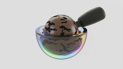 Bowl with eggs floating like a globe on a blue background