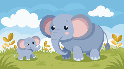 baby elephant pleading with mother elephant