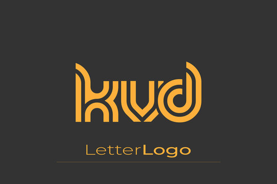 KVD Creative Unique Modern Letter Logo Design. Elegant Monogram Logo Design with Decorative Elements and Typography