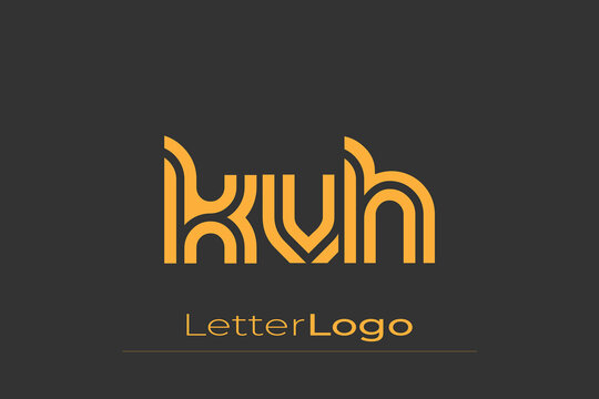 KVH Creative Unique Modern Letter Logo Design. Elegant Monogram Logo Design with Decorative Elements and Typography