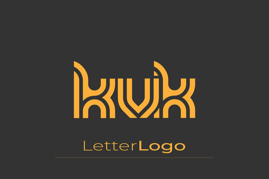 KVK Creative Unique Modern Letter Logo Design. Elegant Monogram Logo Design with Decorative Elements and Typography