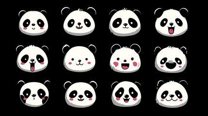 Obraz premium cute panda face sticker image