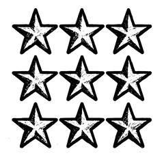 Fototapeta premium Grungy Star Rating - Set of Black and White Vector Symbols