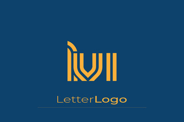 Fototapeta premium LVI Creative Unique Modern Letter Logo Design. Elegant Monogram Logo Design with Decorative Elements and Typography