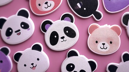 cute panda face sticker image