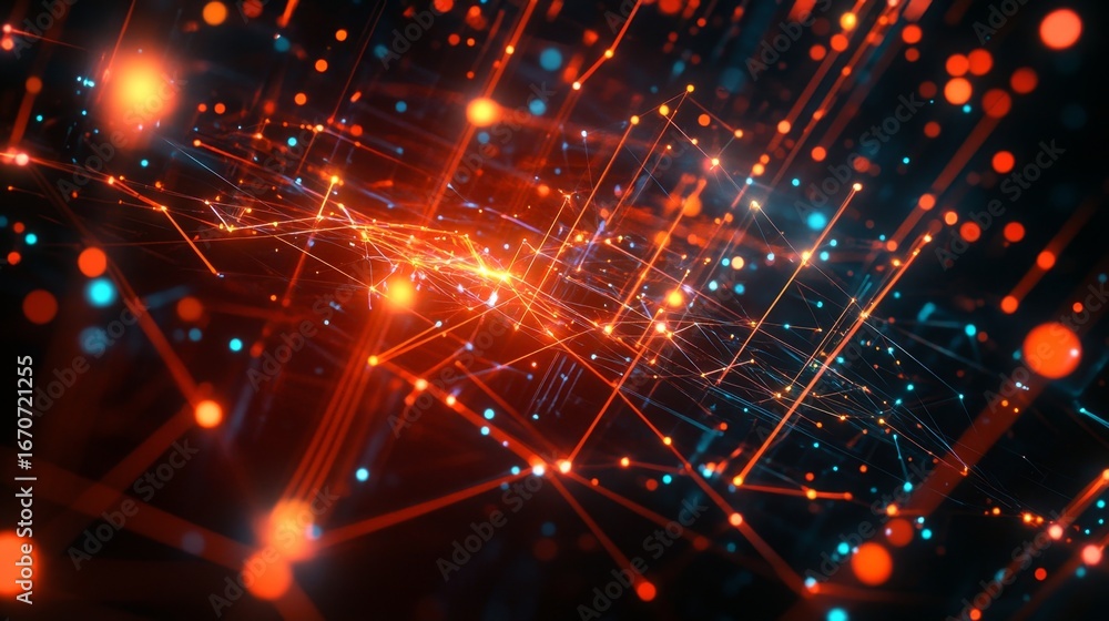 Aufkleber illuminating data exchange digital server network virtual environment high-tech infrastructure dynam