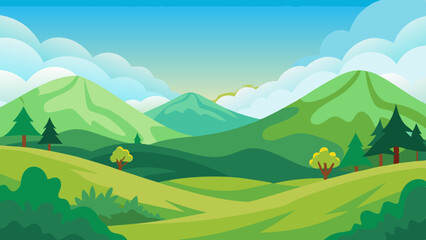 hill trees vector background