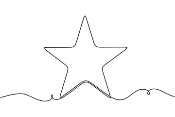 Star continuous one line drawing minimalist medical anatomy shining sky vector illustration