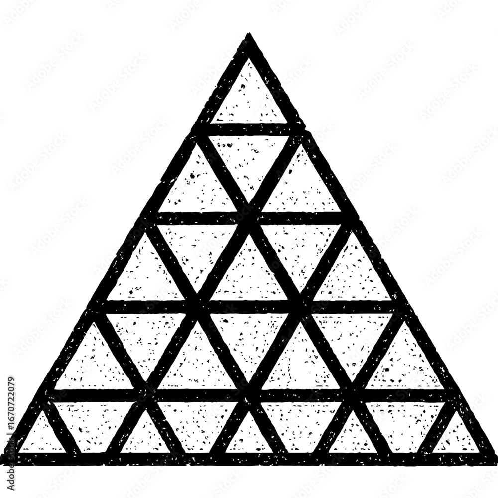 Poster distressed geometric triangle pattern - abstract vector background texture
