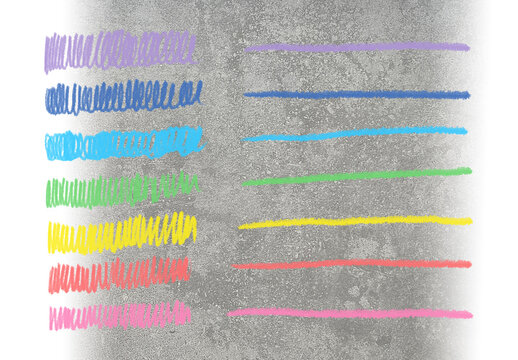 Crayon lines and decorative doodle