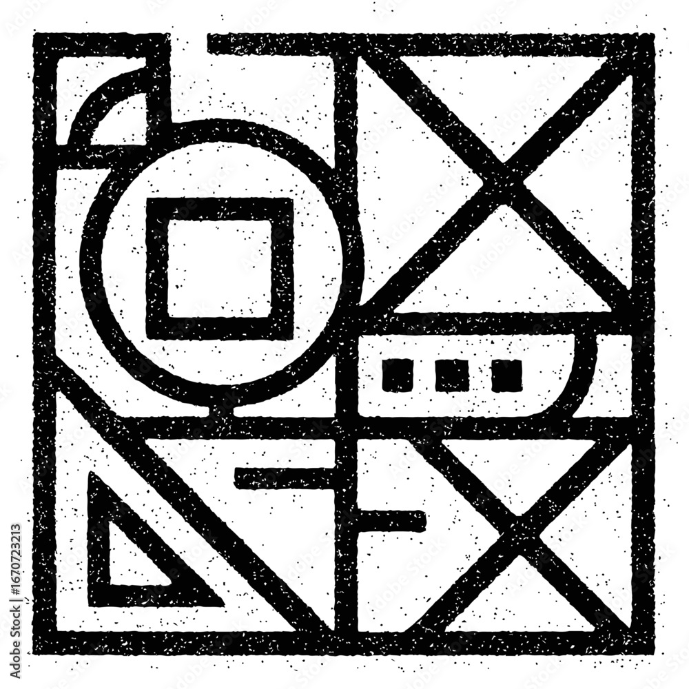 Aufkleber abstract geometric shapes pattern - modern and distressed art vector