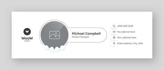 Email signature or email footer and personal social media facebook cover design template