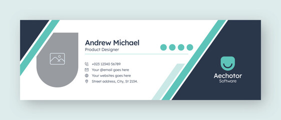 Email signature or email footer and personal social media facebook cover design template