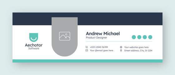 Email signature or email footer and personal social media facebook cover design template
