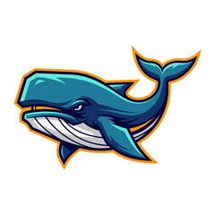Blue Whale Illustration: A vibrant illustration of a blue whale in a dynamic pose, perfect for aquatic designs, offering a blend of artistry and detailed imagery