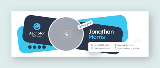 Email signature or email footer and personal social media facebook cover design template