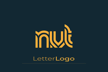 NVT Creative Unique Modern Letter Logo Design. Elegant Monogram Logo Design with Decorative Elements and Typography