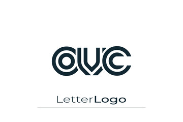 OVC Creative Unique Modern Letter Logo Design. Elegant Monogram Logo Design with Decorative Elements and Typography