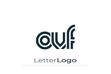 OVF Creative Unique Modern Letter Logo Design. Elegant Monogram Logo Design with Decorative Elements and Typography