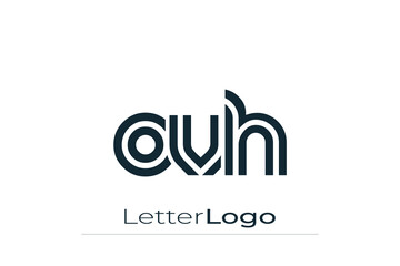 OVH Creative Unique Modern Letter Logo Design. Elegant Monogram Logo Design with Decorative Elements and Typography