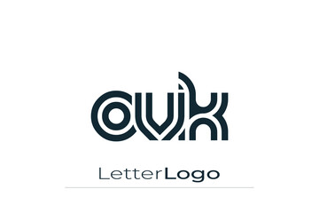 OVK Creative Unique Modern Letter Logo Design. Elegant Monogram Logo Design with Decorative Elements and Typography