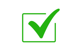 green checkbox icon over transparent background