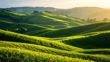 Tuscany Hills Sunrise Landscape.