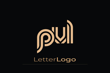 PVL Creative Unique Modern Letter Logo Design. Elegant Monogram Logo Design with Decorative Elements and Typography