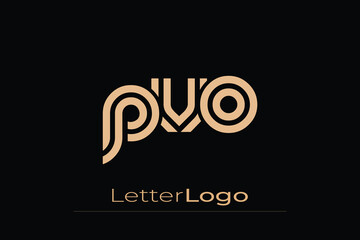 PVO Creative Unique Modern Letter Logo Design. Elegant Monogram Logo Design with Decorative Elements and Typography