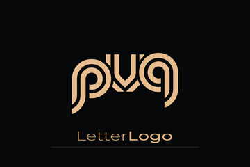 PVQ Creative Unique Modern Letter Logo Design. Elegant Monogram Logo Design with Decorative Elements and Typography