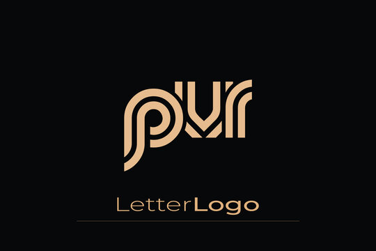 PVR Creative Unique Modern Letter Logo Design. Elegant Monogram Logo Design with Decorative Elements and Typography