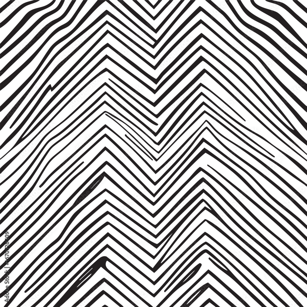 Poster minimalist zigzag outline seamless pattern. abstract geometric striped texture with consistent line 