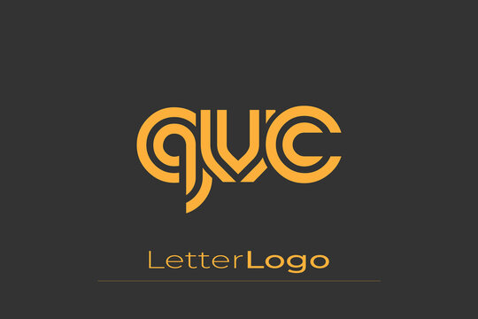 QVC Creative Unique Modern Letter Logo Design. Elegant Monogram Logo Design with Decorative Elements and Typography