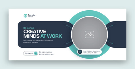 Marketing facebook cover web banner template
