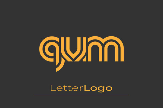 QVM Creative Unique Modern Letter Logo Design. Elegant Monogram Logo Design with Decorative Elements and Typography